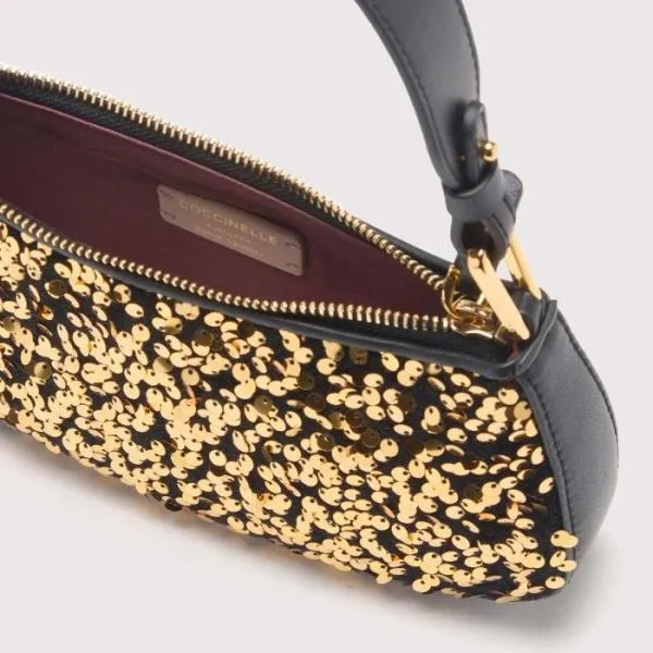 Merveille Paillettes Goldennoir Women Coccinelle Mini Bags Merveille Paillettes Goldennoir Women Coccinelle Mini Bags