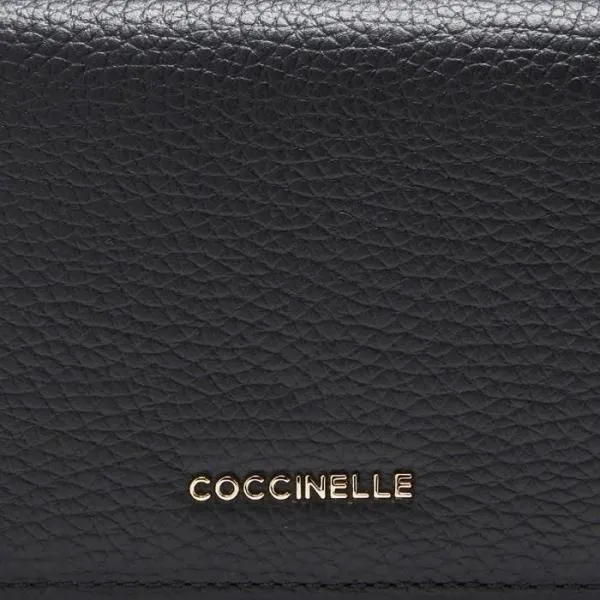 Metallic Soft Noir Women Coccinelle Wallets and Small Leather Goods