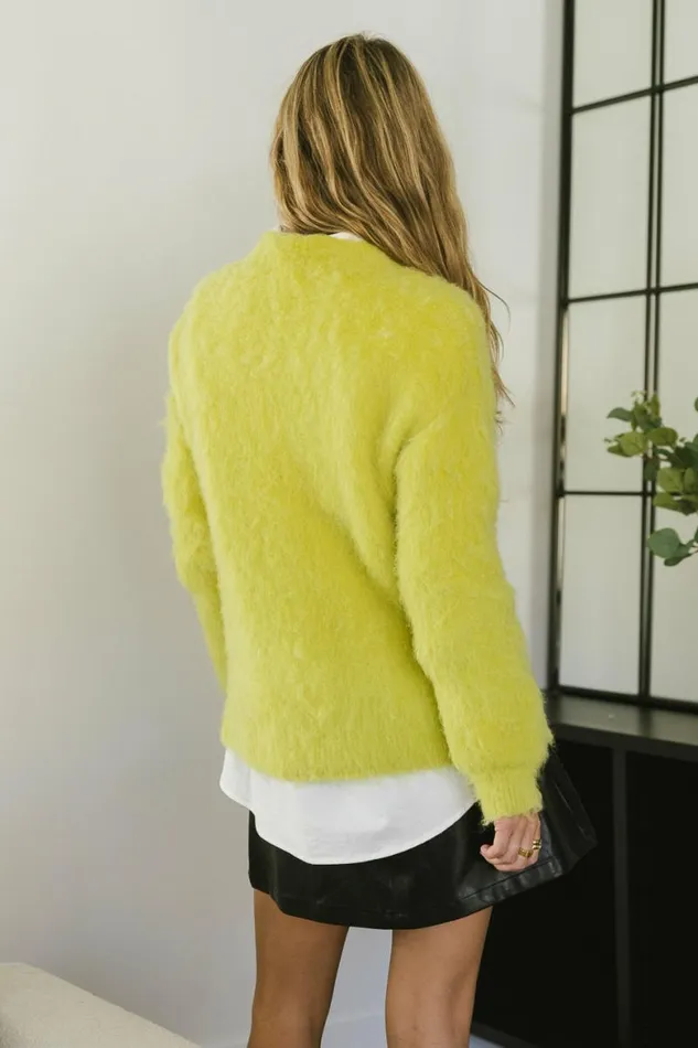 Miller Fuzzy Sweater In Chartreuse Chartreuse Women Bohme Tops