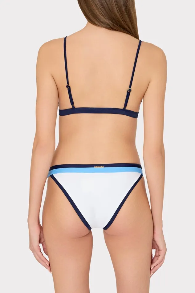 Milly Amalfi Color Block Bikini Top Navy Multi Women Bikinis