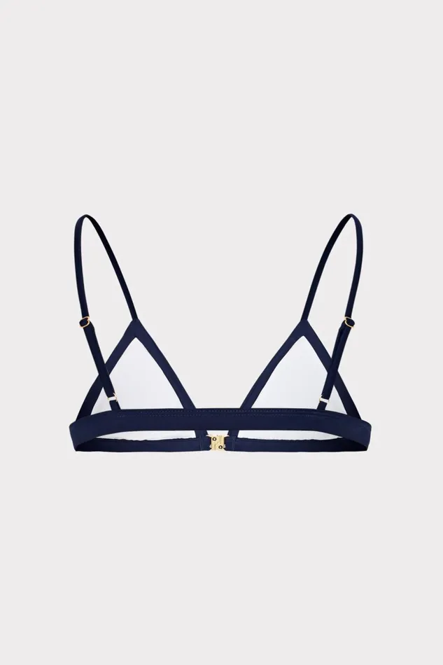 Milly Amalfi Color Block Bikini Top Navy Multi Women Bikinis