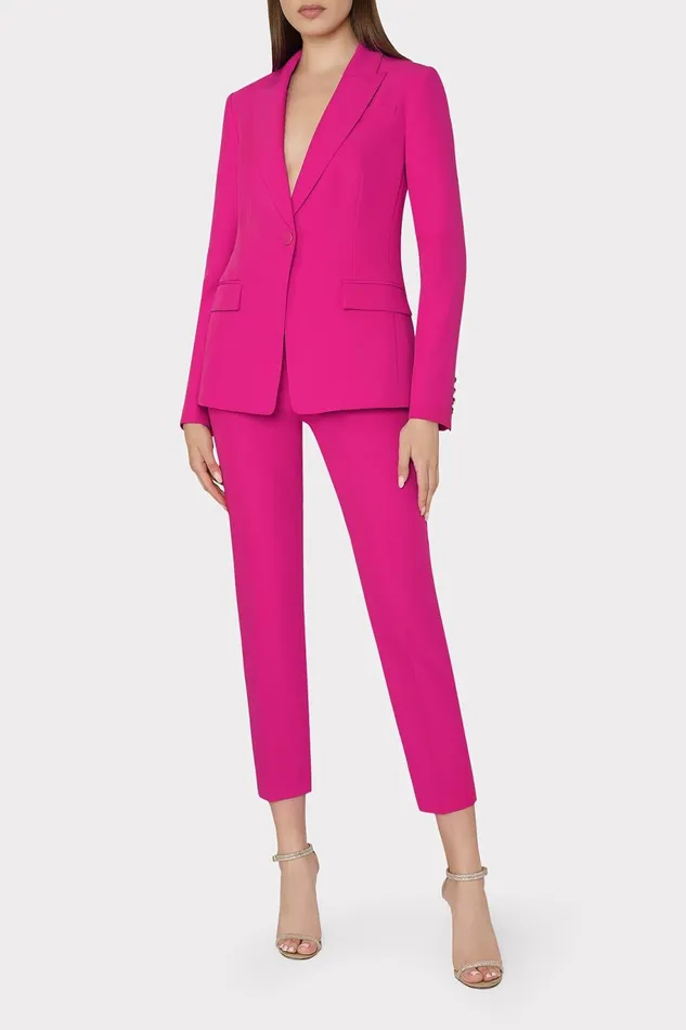 Milly Avery Cady Blazer Fuchsia Women Coats and Jackets