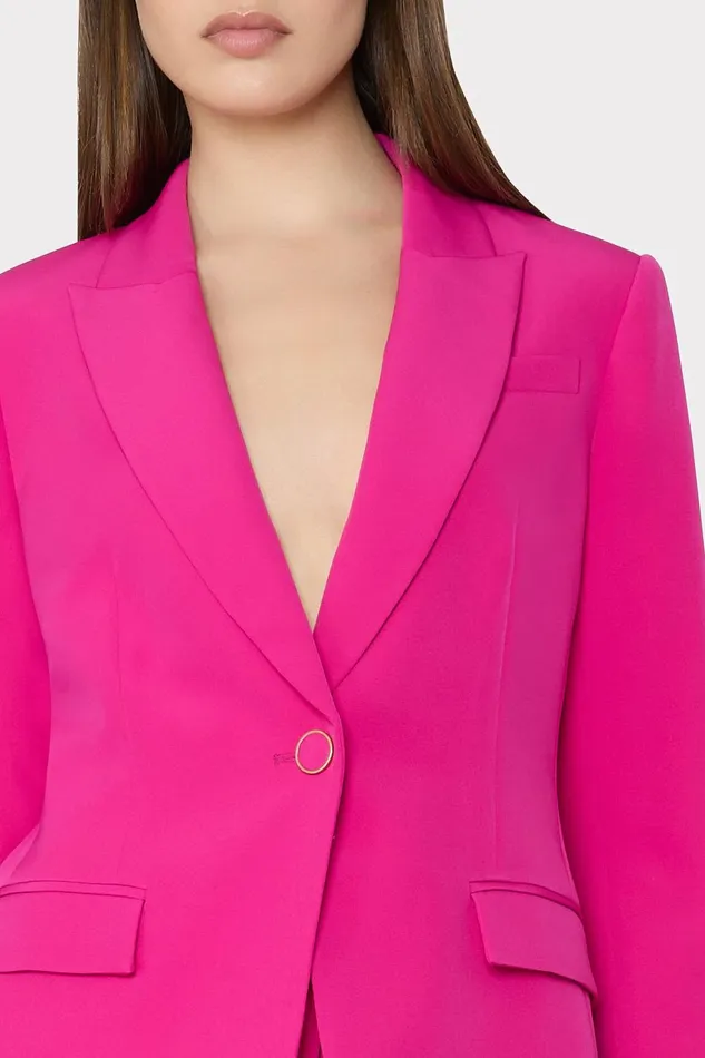 Milly Avery Cady Blazer Fuchsia Women Coats and Jackets