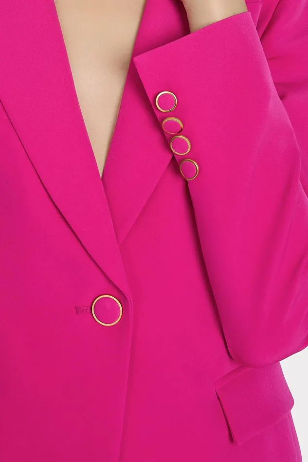 Milly Avery Cady Blazer Fuchsia Women Coats and Jackets