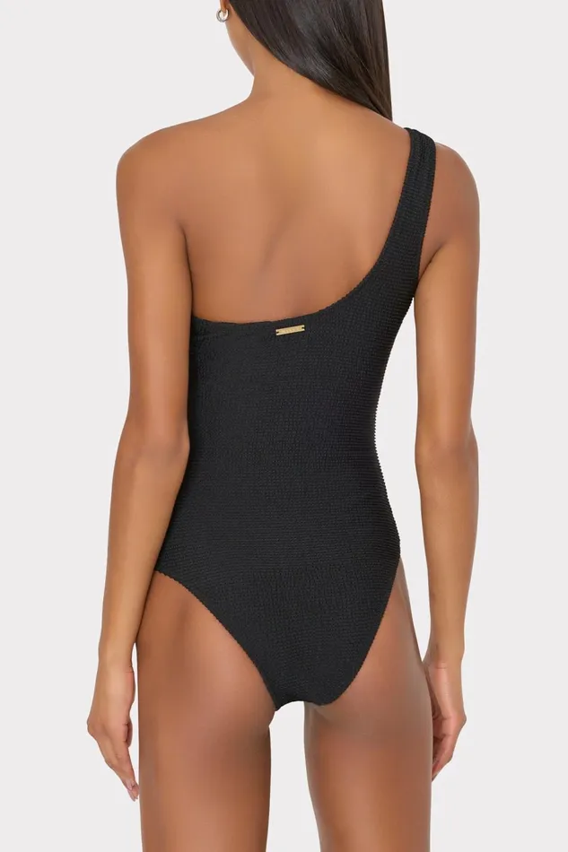 Milly Joni One Shoulder One Piece Black Women One Piece Swimsuits