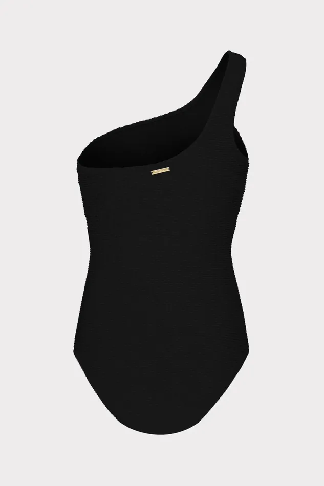 Milly Joni One Shoulder One Piece Black Women One Piece Swimsuits