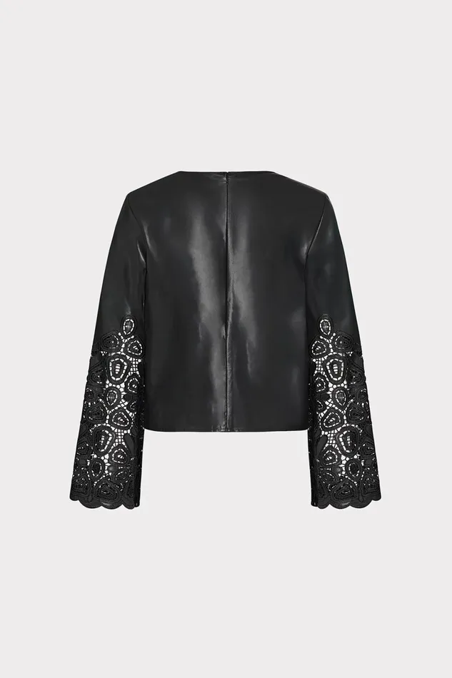 Milly Lara Vegan Leather Long Sleeve Top Black Women Tops Milly Lara Vegan Leather Long Sleeve Top Black Women Tops