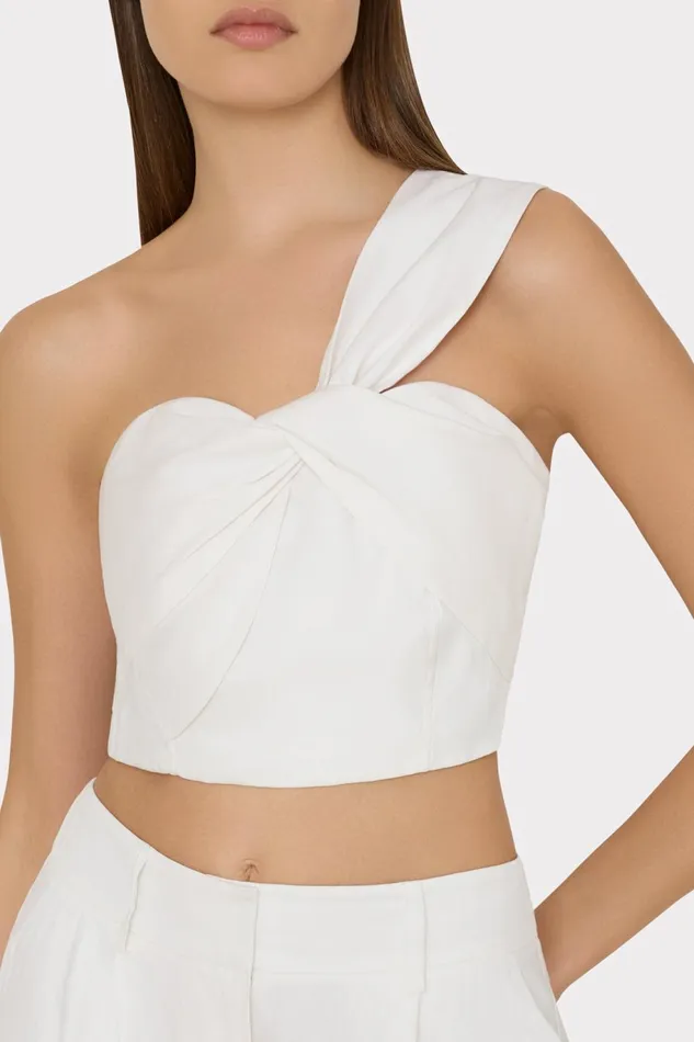 Milly Linen Top White Women Tops