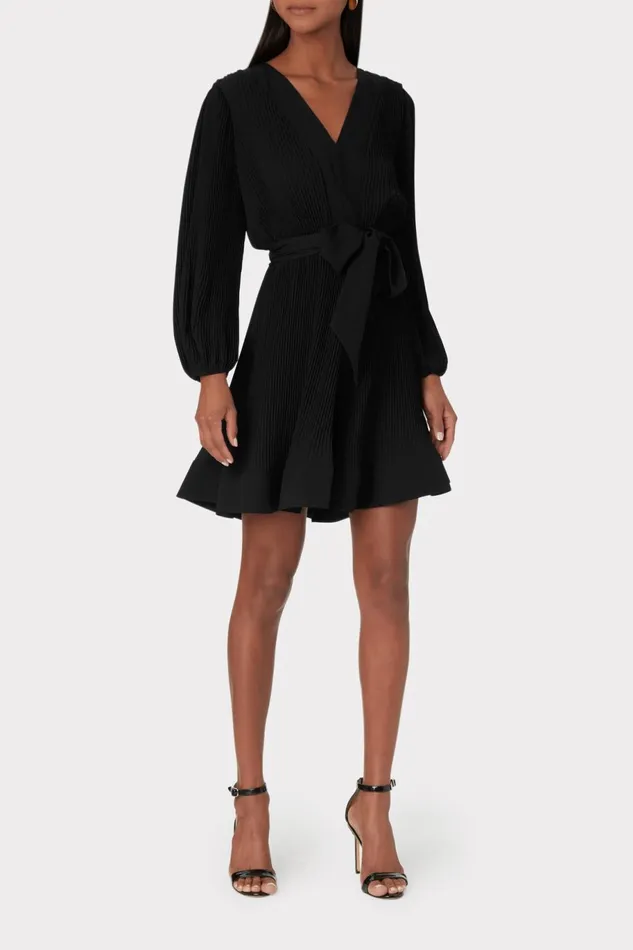 Milly Liv Pleated Dress Black Women Dresses