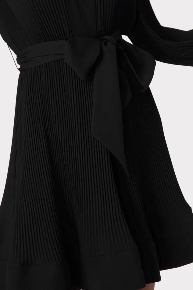 Milly Liv Pleated Dress Black Women Dresses