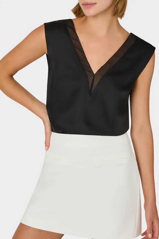 Milly Lizzy Cady Mini Skirt Ecru Women Matching Sets