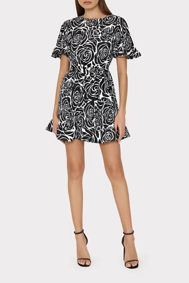 Milly Lumi Black Rose Pleated Dress Black Rose Women Dresses Milly Lumi Black Rose Pleated Dress Black Rose Women Dresses