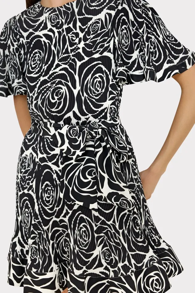 Milly Lumi Black Rose Pleated Dress Black Rose Women Dresses Milly Lumi Black Rose Pleated Dress Black Rose Women Dresses