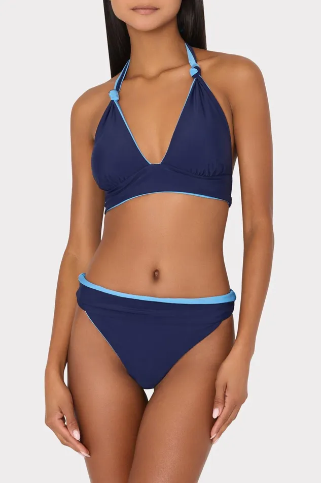 Milly Scala Reversible Bikini Top Mineral Bluenavy Women Swim and Coverups