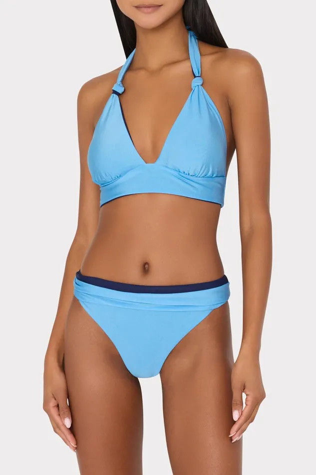 Milly Scala Reversible Bikini Top Mineral Bluenavy Women Swim and Coverups