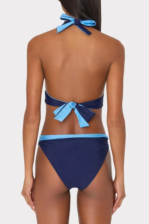 Milly Scala Reversible Bikini Top Mineral Bluenavy Women Swim and Coverups