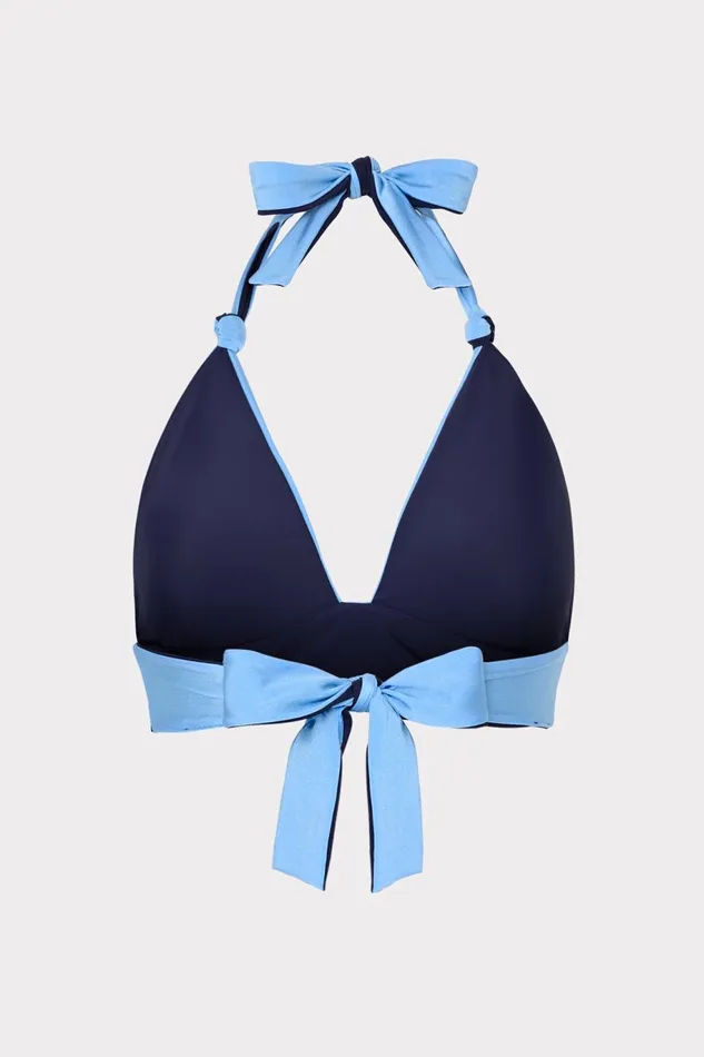Milly Scala Reversible Bikini Top Mineral Bluenavy Women Swim and Coverups