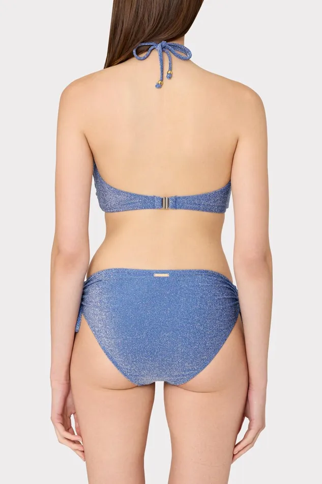 Milly Shimmer Bikini Bottom Blue Women Bikinis