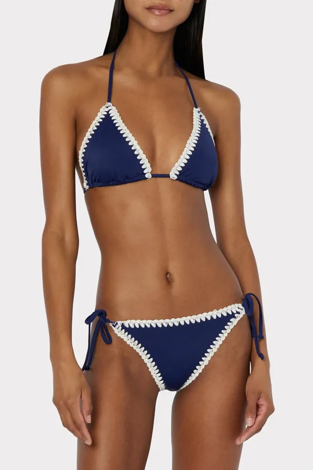 Milly Solid Bikini Bottom Navy Women Swim and Coverups Milly Solid Bikini Bottom Navy Women Swim and Coverups
