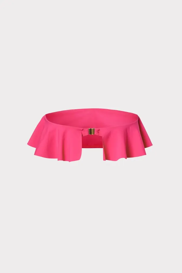 Milly Solid Michelle Ruffle Bandeau Bikini Top Thai Pink Women Bikinis