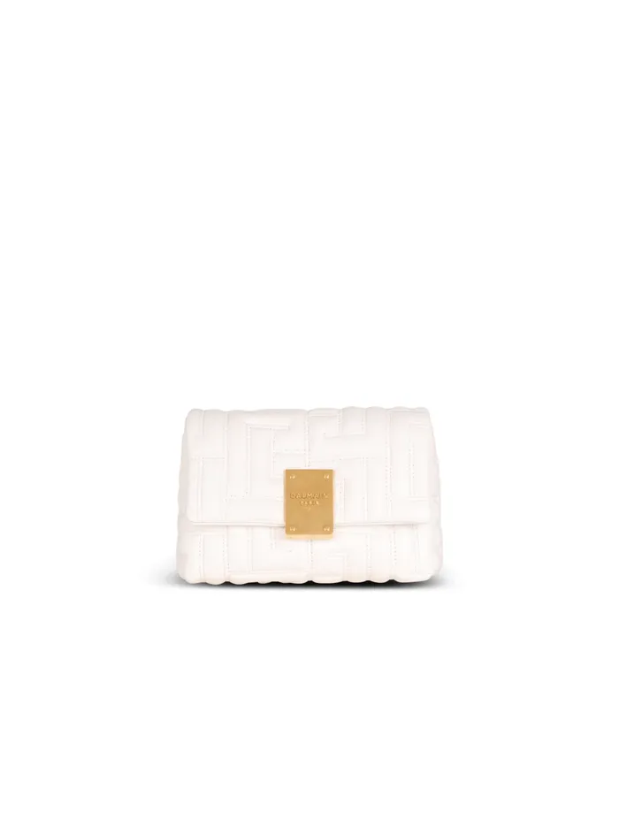 Mini 1945 Soft Bag In Quilted Leather Pink Women Balmain Crossbody Bags