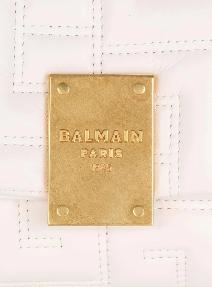 Mini 1945 Soft Bag In Quilted Leather Pink Women Balmain Crossbody Bags