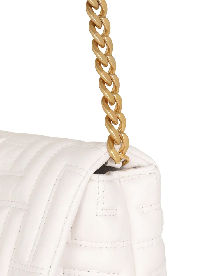 Mini 1945 Soft Bag In Quilted Leather Pink Women Balmain Crossbody Bags