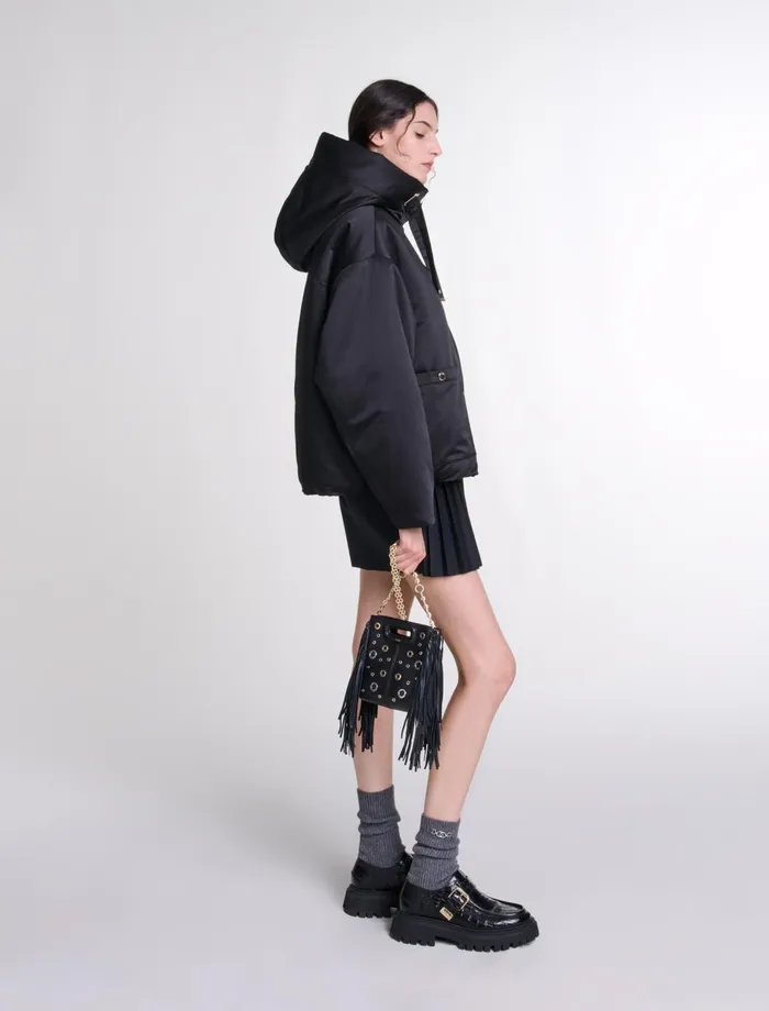 Mini Bags Women Maje Leather M Mini Bag With Eyelets Black