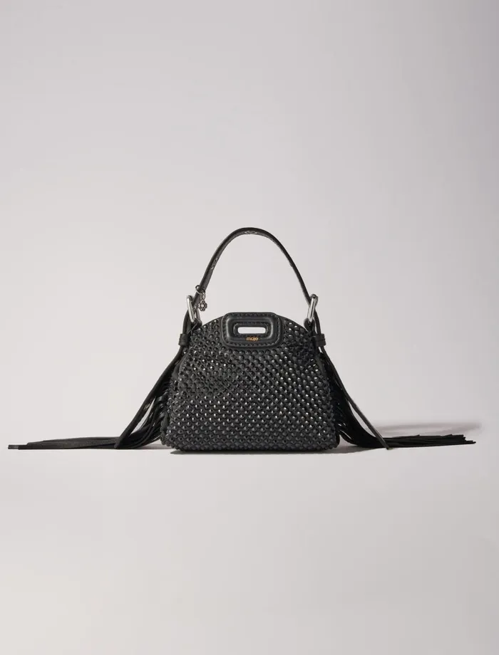 Mini Bags Women Maje Miss M Nano Rhinestone Bag Black