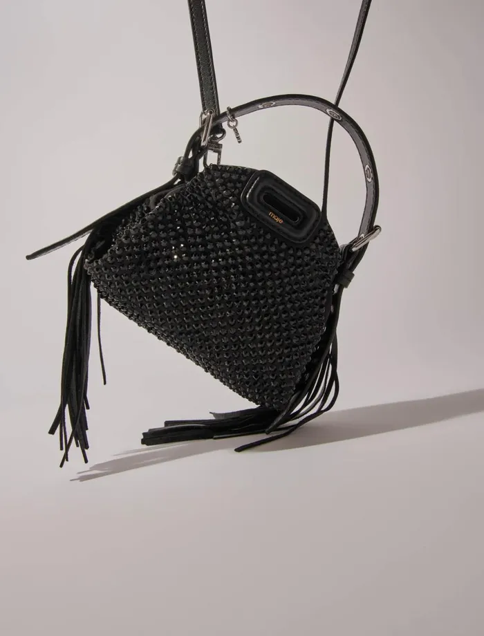 Mini Bags Women Maje Miss M Nano Rhinestone Bag Black