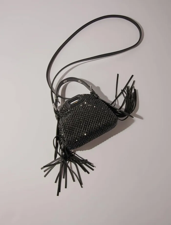 Mini Bags Women Maje Miss M Nano Rhinestone Bag Black