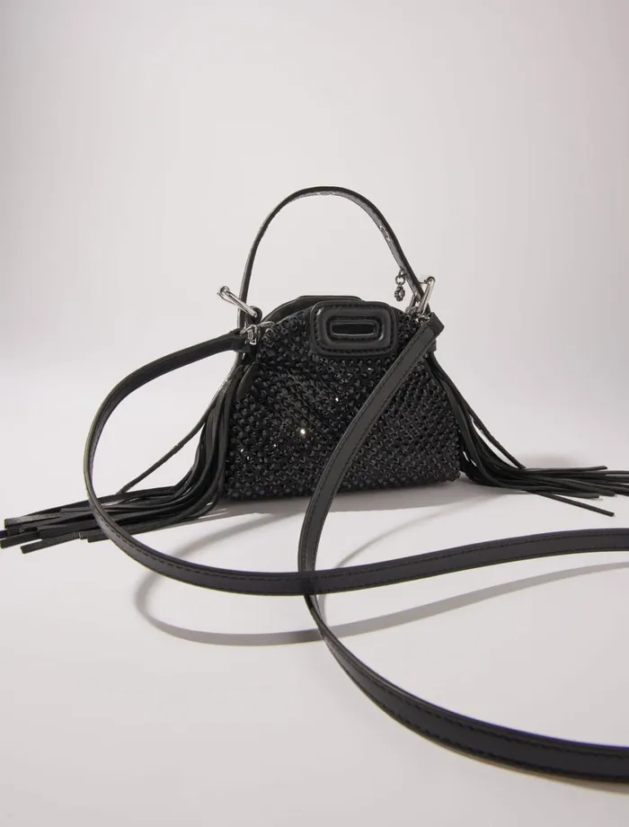 Mini Bags Women Maje Miss M Nano Rhinestone Bag Black