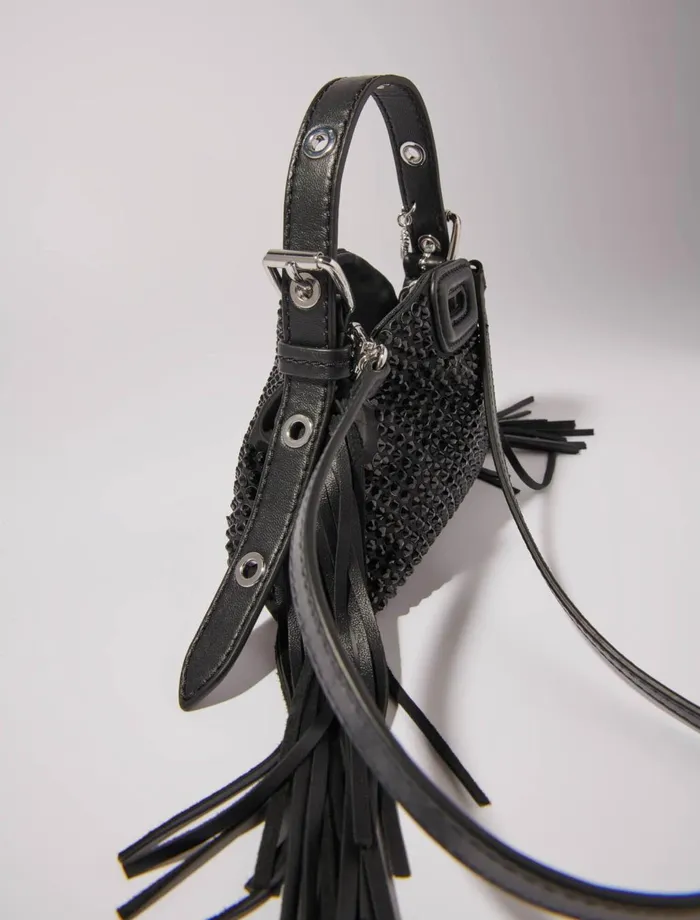 Mini Bags Women Maje Miss M Nano Rhinestone Bag Black