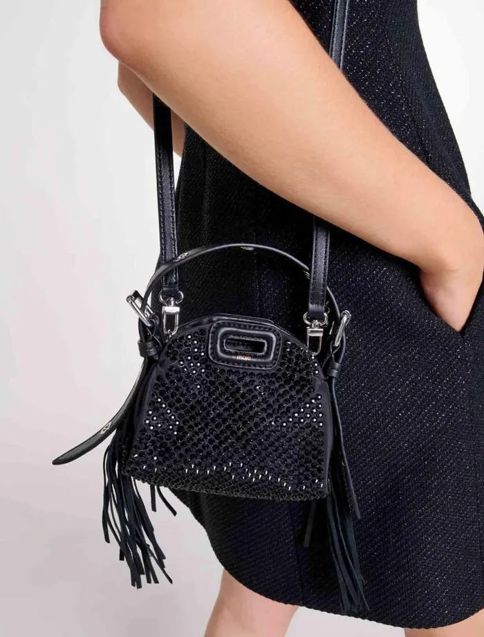 Mini Bags Women Maje Miss M Nano Rhinestone Bag Black