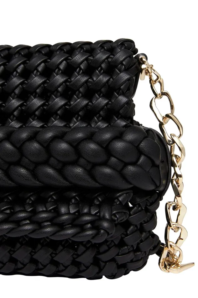 Mirage Woven Chain Clutch Black Women Aje Handbags 038 Wallets