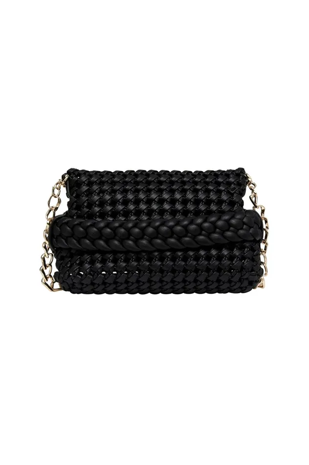 Mirage Woven Chain Clutch Black Women Aje Handbags 038 Wallets