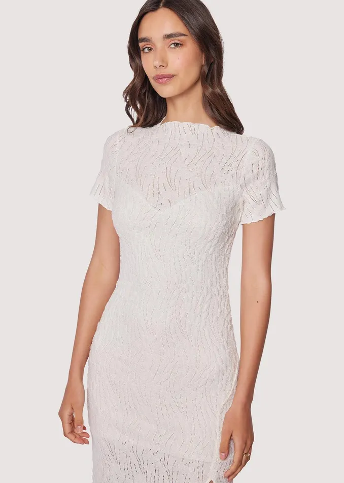 Misty Haze Midi Dress Ivory Women Lost Wander Dresses