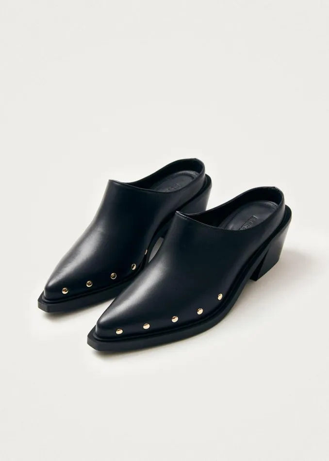Mules Women ALOHAS Lorenzo Black Leather Mules