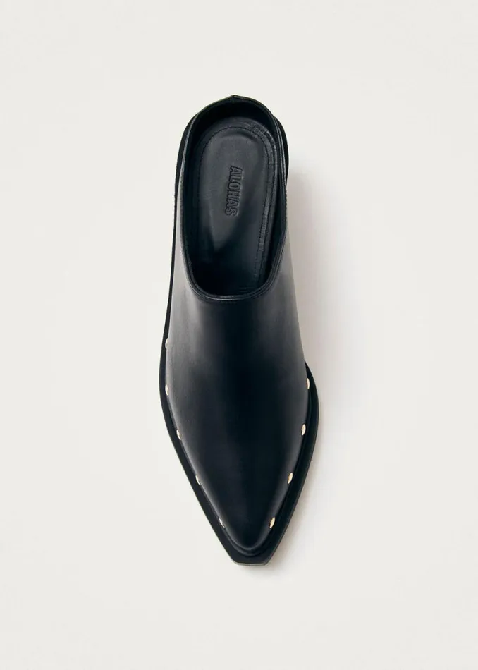 Mules Women ALOHAS Lorenzo Black Leather Mules