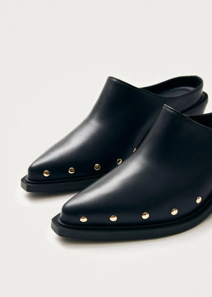 Mules Women ALOHAS Lorenzo Black Leather Mules