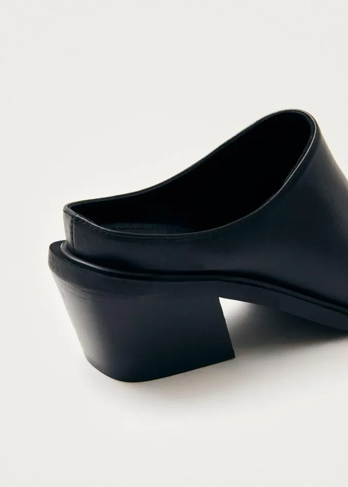 Mules Women ALOHAS Lorenzo Black Leather Mules