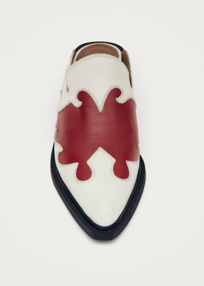 Mules Women ALOHAS Weston Bicolor Red Cream Leather Mules
