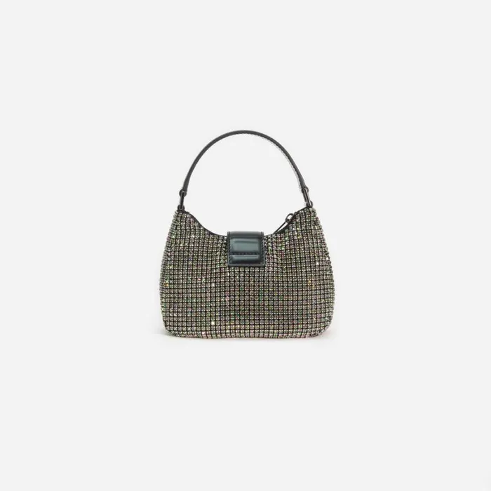 Multi Rhinestone Chainmail Crescent Bag Women Self Portrait Micro Multi Rhinestone Chainmail Crescent Bag Women Self Portrait Micro