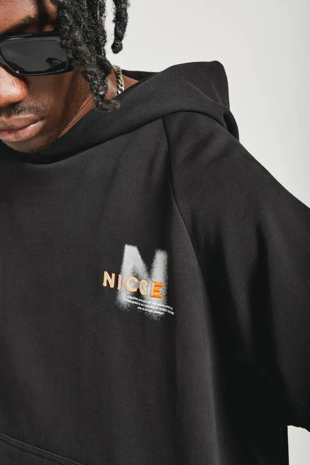 NICCE Hoodies and Sweatshirts Mens NICCE Blur Hoodie Black