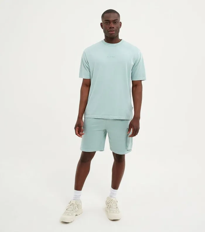 NICCE TShirts Mens NICCE Garment Dye Mercury TShirt Washed Aqua Blue