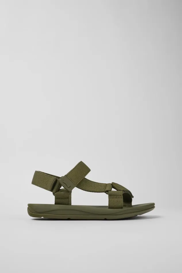 Non Leather Shoes Men Camper Match Green Textile Sandal Non Leather Shoes Men Camper Match Green Textile Sandal