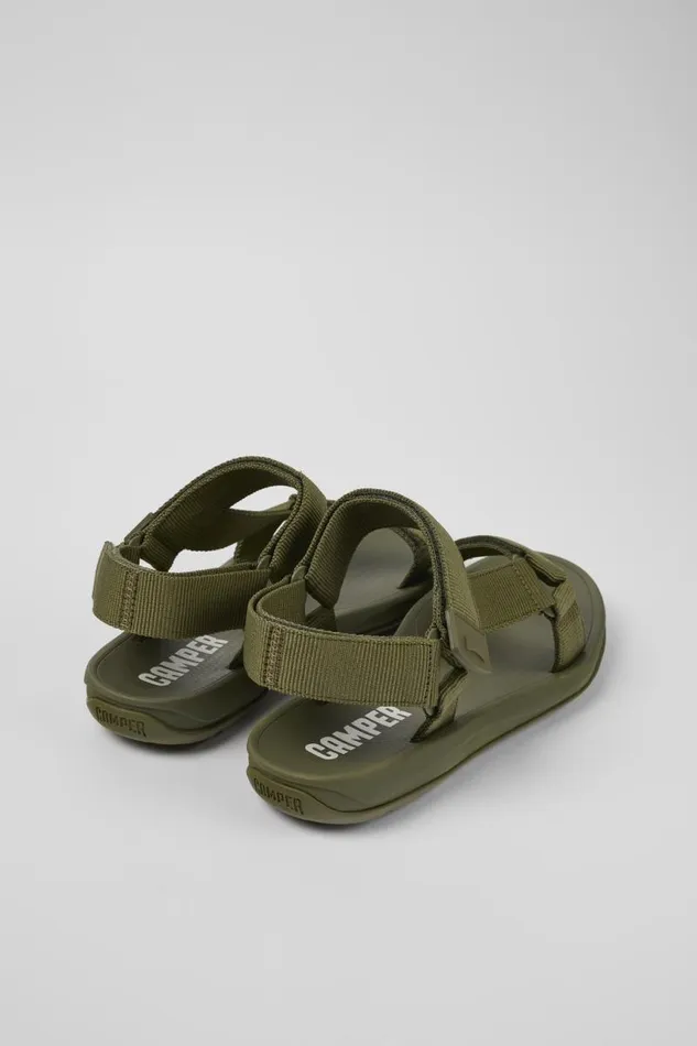 Non Leather Shoes Men Camper Match Green Textile Sandal Non Leather Shoes Men Camper Match Green Textile Sandal