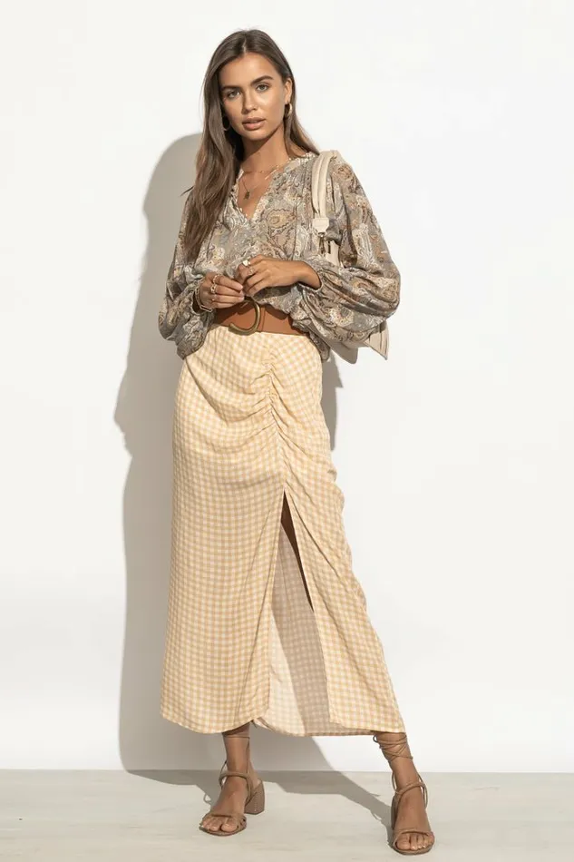 Nora Midi Skirt 8211 FINAL SALE Yellow Women Bohme Skirts