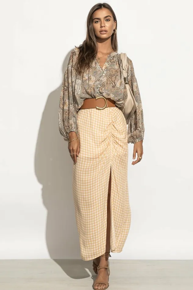 Nora Midi Skirt 8211 FINAL SALE Yellow Women Bohme Skirts