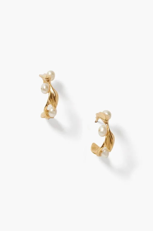 Olive Branch Hoop Earrings Mini Gold Women Chan Luu Earrings